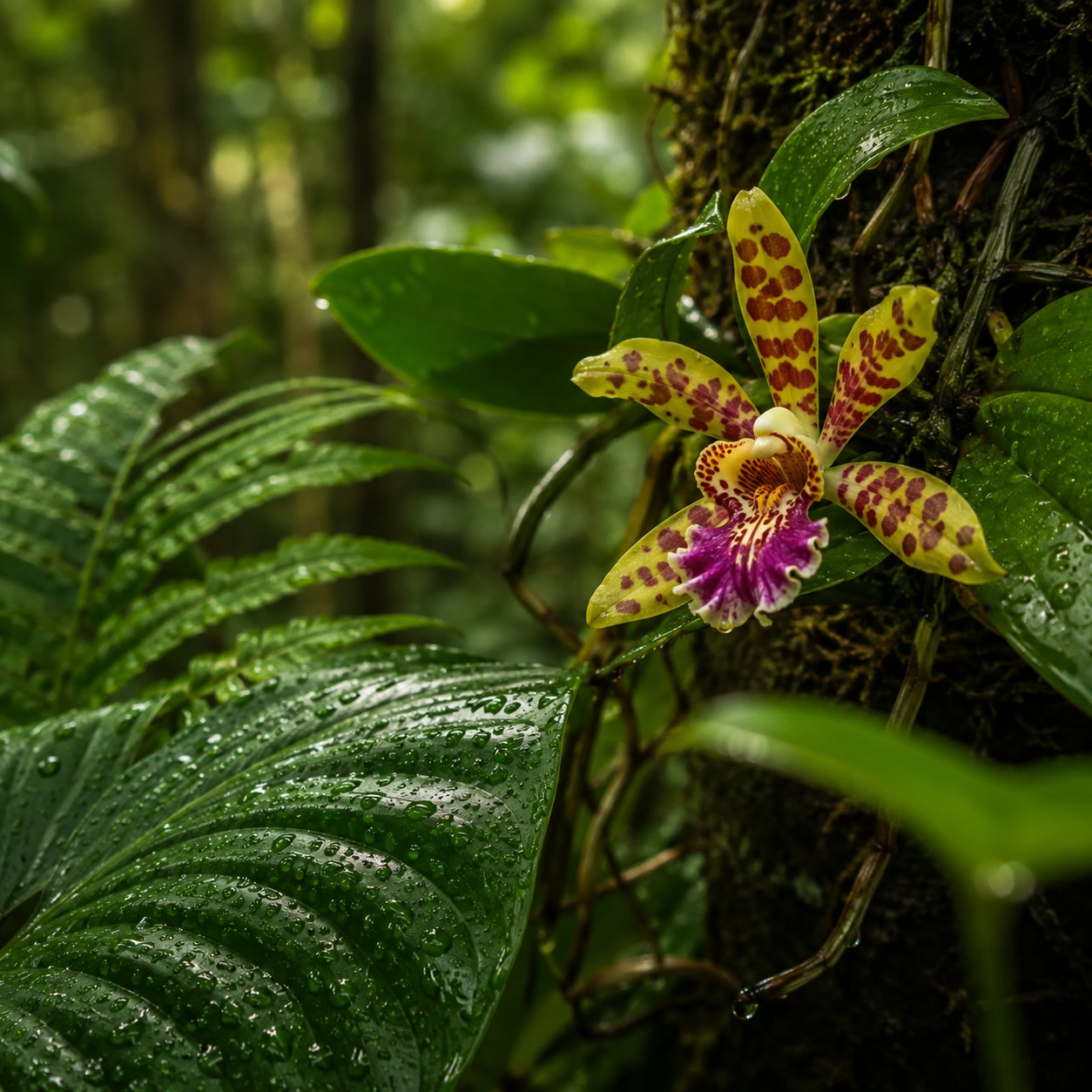 Dossel contínuo da floresta Manoa